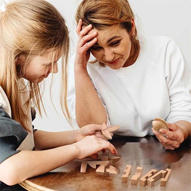 Puzzle Magic Ball | Plywood Brain Teaser Puzzle Ball for Adults, Wheat Color, Uncharged - Kenner House Emporium