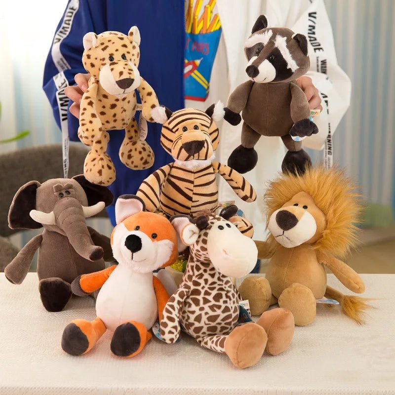Jungle Animal Stuffed Toys Forest Animals Soft Plush Dog Zebra Elephant Lion Fox Giraffe Kid Playmate Doll Christmas Gifts - Kenner House Emporium
