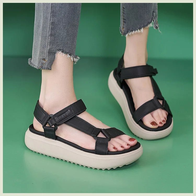 Sandals for Women's 2026 Summer New Lightweight Sandals for Casual Sports Comfort Thick Bottom Large Platform Womens Shoes - Kenner House Emporium
