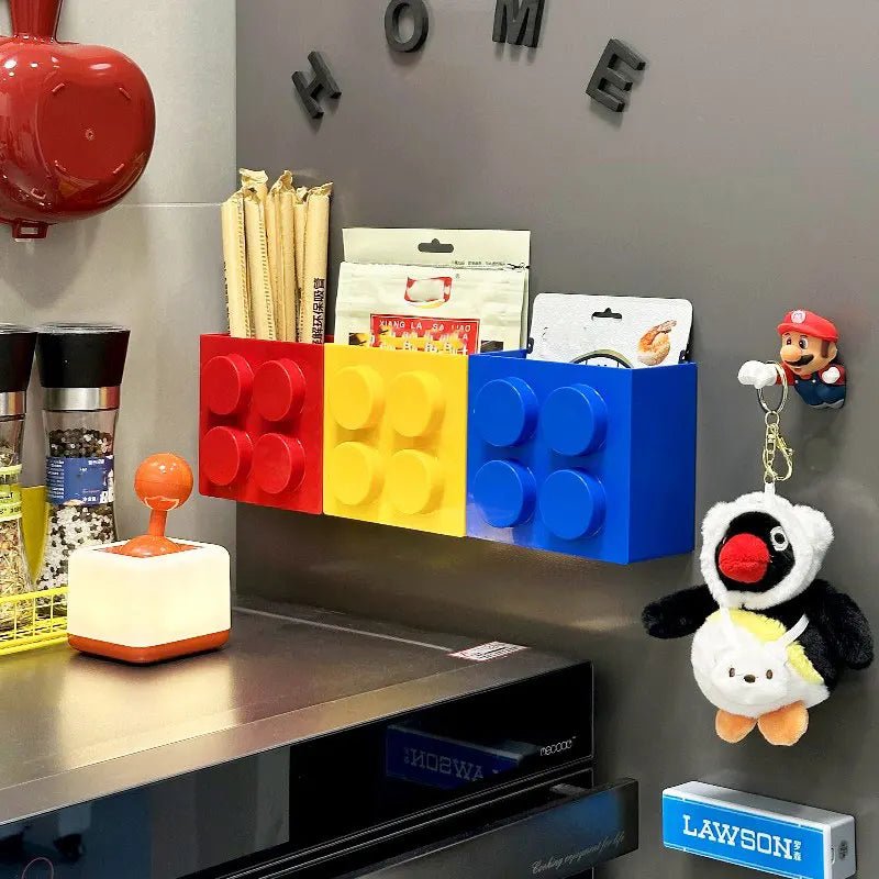 Magnetic Storage Box Building Blocks Storage Rack Kitchen No - Drill Refrigerator Magnet Storage Box Wall - mounted Container - Kenner House Emporium