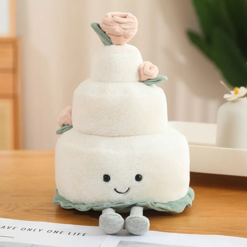 Cute JC Cartoon Cake Plush toys soft soft Doll Stuffed PP Cotton Desktop Ornament Decor Girl Collectible Birthday Surprise Gift - Kenner House Emporium