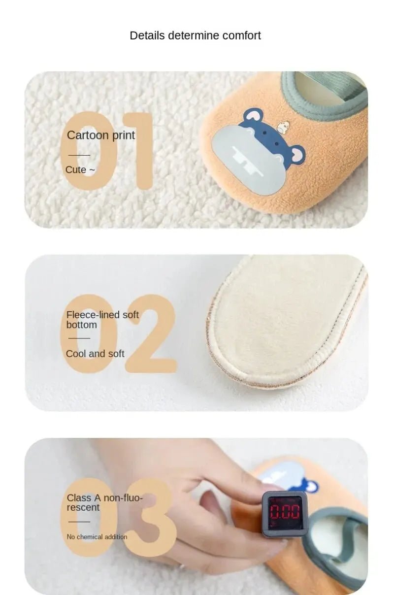 Baby Anti - slip Socks Newborn Warm Crib Floor Shoes with Rubber Sole for Children Boy Toddler Foot Girl Infant Cute Kids Slippers - Kenner House Emporium
