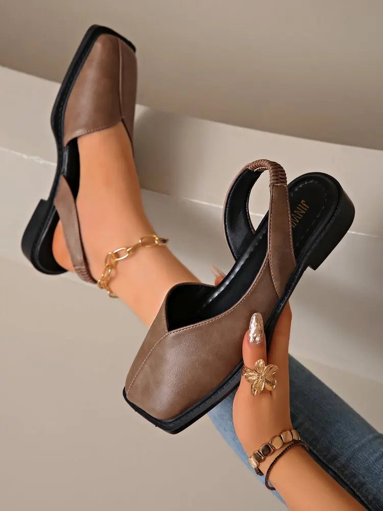 2026 Women Sandals Summer New Rear Hollow Shallow Square Head Low Heel Shoes Fashionab Comfortable Sandals - Kenner House Emporium