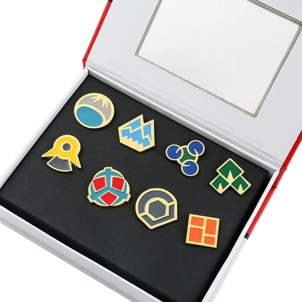 Anime Pokemon Badges Kanto Johto Hoenn Sinnoh Unova Kalos League Region Orange Islands Pins Brooches Box Set Pocket Monster - Kenner House Emporium