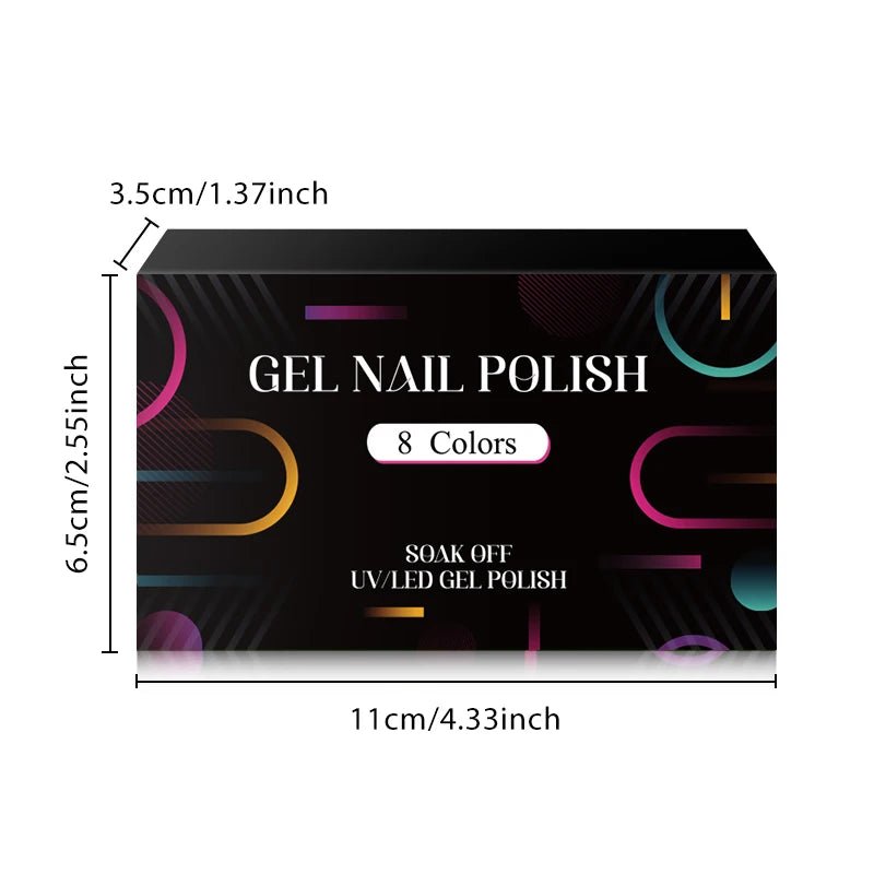 MEET ACROSS 8Pcs/Set Fluorescent Gel Nail Polish Summer Spring Colorful Laser Glitter Nail Art Gel Varnish Manicure For Nails - Kenner House Emporium