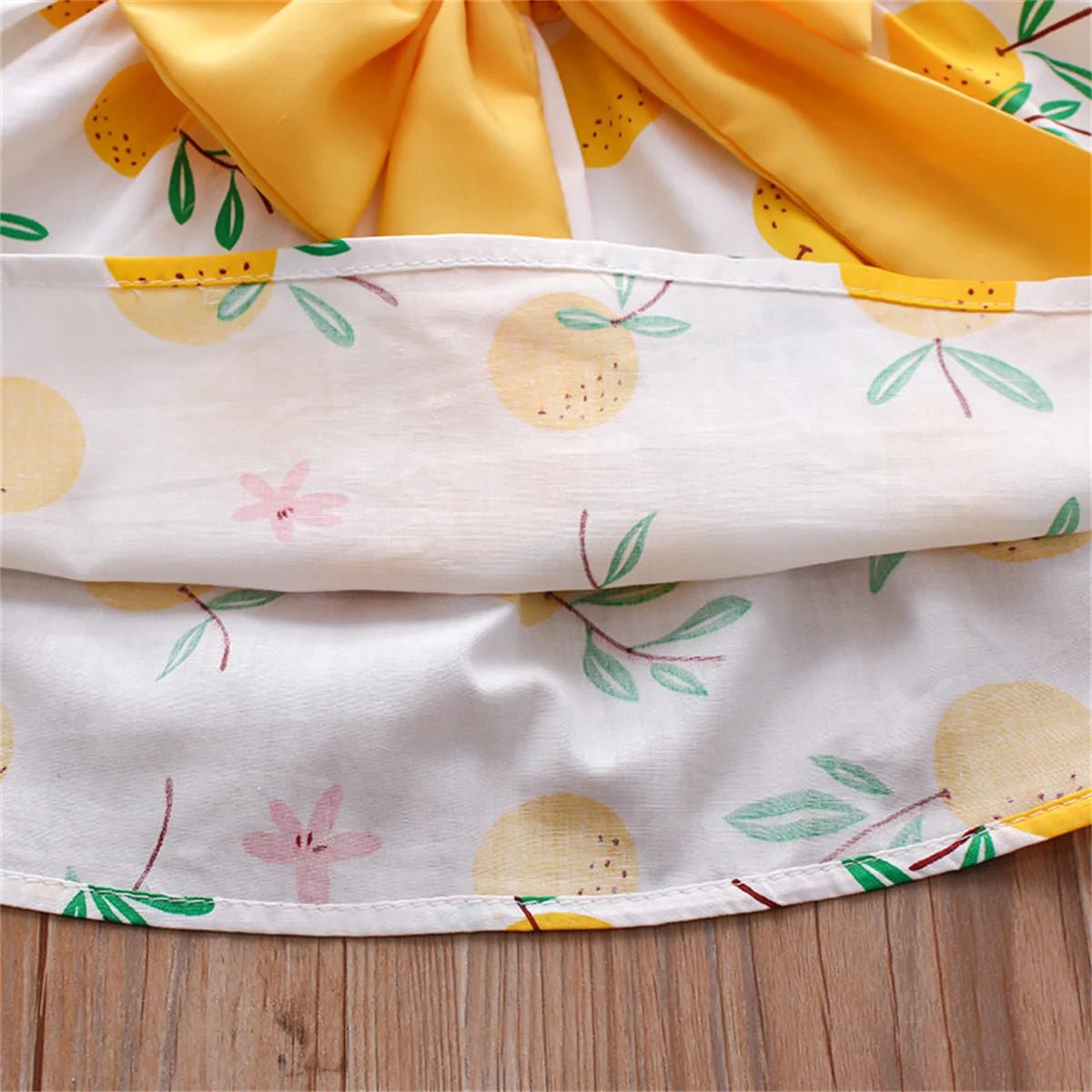 2Pcs/SetSummer girls dress children's clothing new small suspender bow orange print vest skirt with hat as a gift - Kenner House Emporium