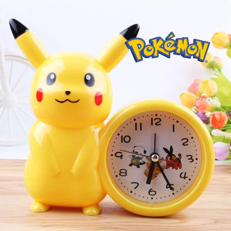 New Genuine Pokemon Anime Pikachu Catoon Kawaii Model Action Decoration Toy Children Alarm Pointer Clock Student Kids Gift - Kenner House Emporium