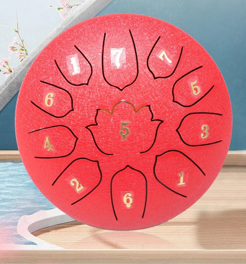 Steel Tongue Drum 6 Inch 11 Notes, Glucophone Ethereal Music Drum Percussion instrument for Yoga Meditation - Kenner House Emporium