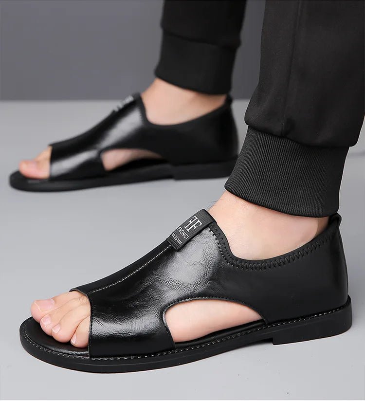 Sandals for Men Brand Casual Shoes Outdoor Fashion Men's Slippers Comfortable Beach Shoes High Quality Leather Men Flat Sandals - Kenner House Emporium
