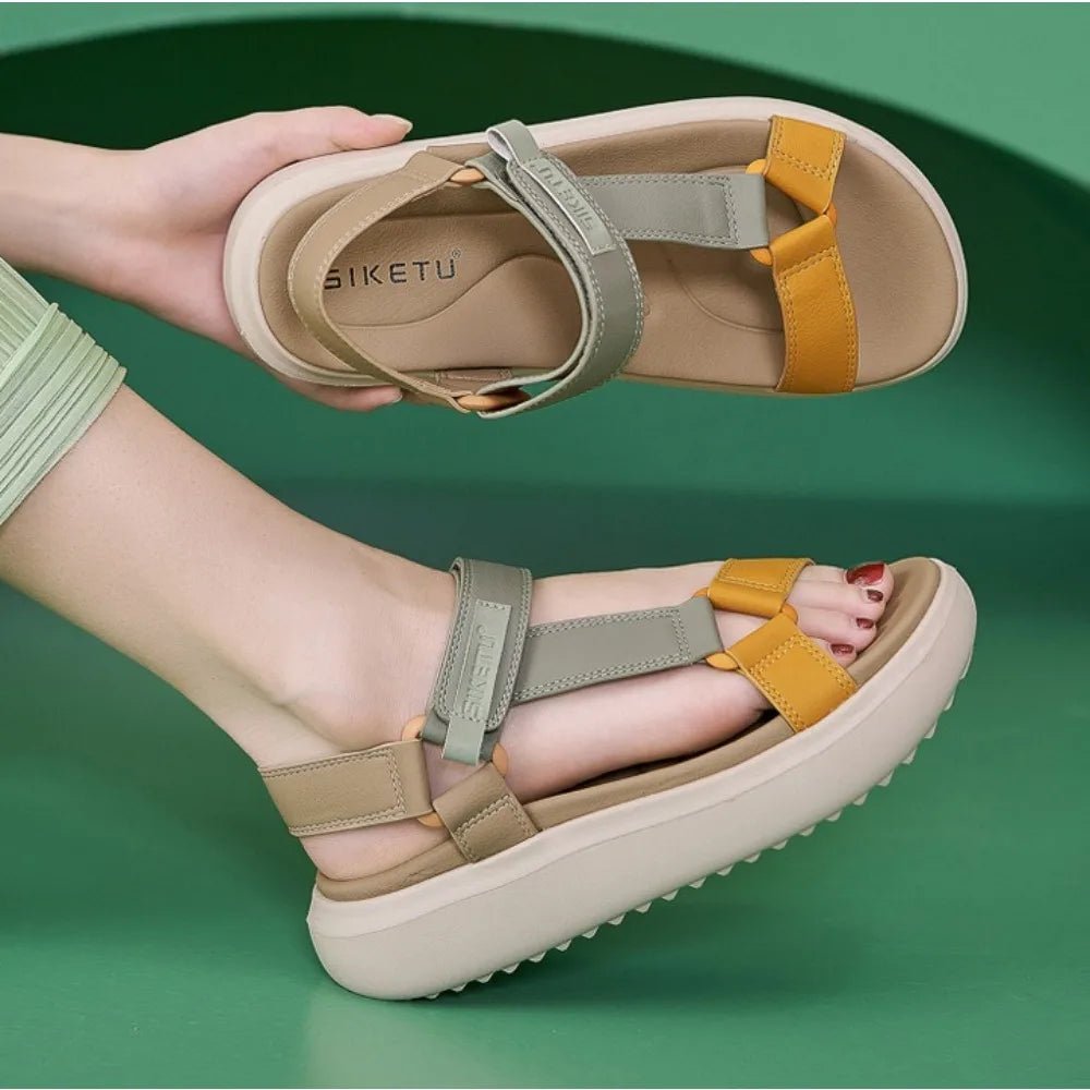Sandals for Women's 2026 Summer New Lightweight Sandals for Casual Sports Comfort Thick Bottom Large Platform Womens Shoes - Kenner House Emporium