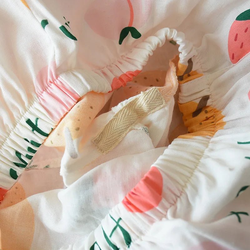2023 Japanese - style kimono pajamas set seven - sleeve female spring and autumn 100% cotton gauze home clothes cute sweet 2 - piece - Kenner House Emporium