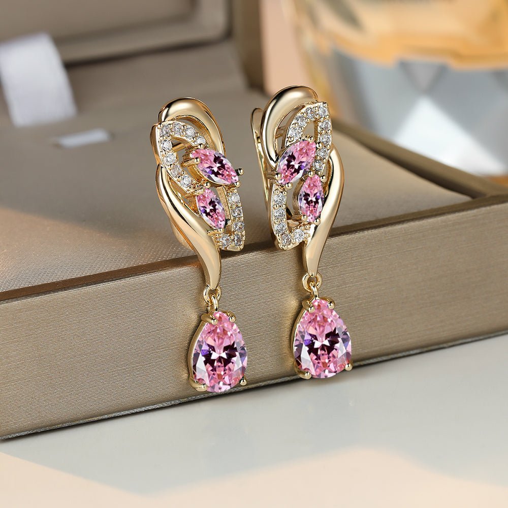 Romantic Flower Dangle Earrings Women Birthstone Party Earrings Jewelry Gifts - Kenner House Emporium