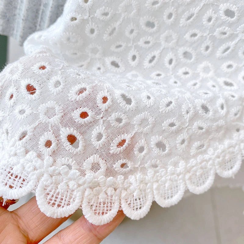 Girls Summer Clothing Sets Hollow Lace Suit Baby Casual Sleeveless T-shirt+Shorts Kids Clothing Sets Baby Clothes Outfits - Kenner House Emporium