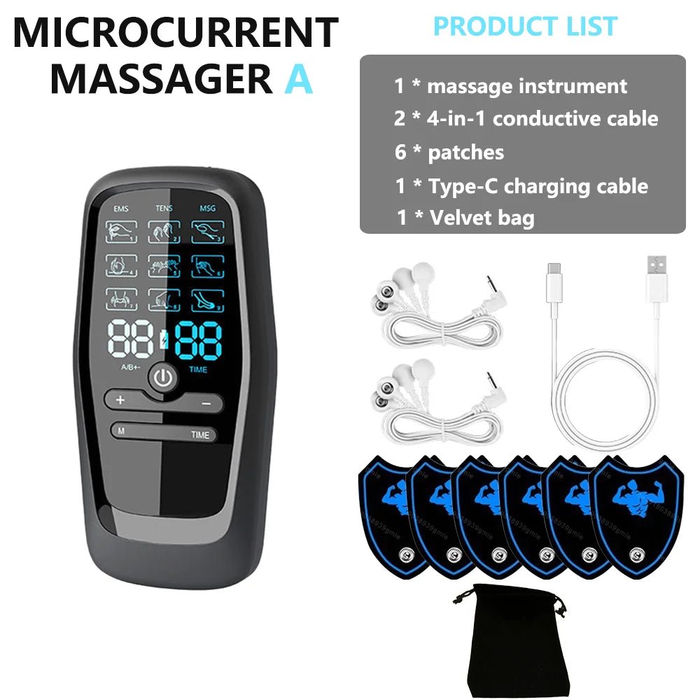Electric 9 Modes Digital Therapy Muscle Stimulator Physiotherapy Microcurrent Tens electrostimulator EMS Pulse Body Massager - Kenner House Emporium