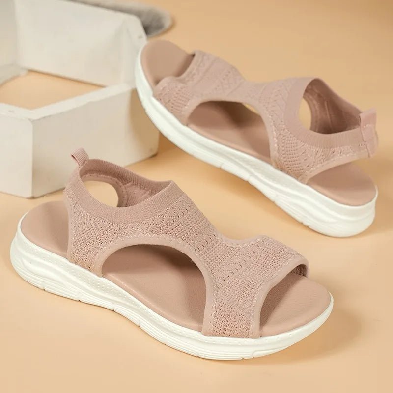 Women's Shoes 2025 Summer Comfortable Casual Sports Sandals Women's Beach Wedge Sandals Women's Mesh Knitted Roman Sandals - Kenner House Emporium