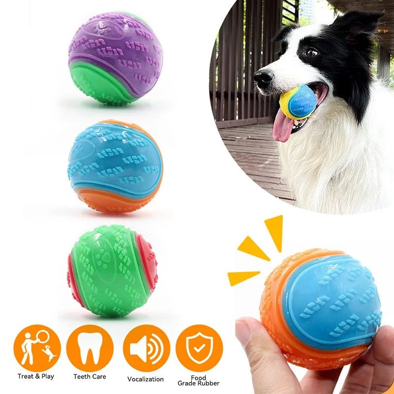Dogs Interactive Toys Soft TPR Toys for Dog Pet Teeth Cleaning Bite Resistance Squeaky Dog Ball Toy - Kenner House Emporium