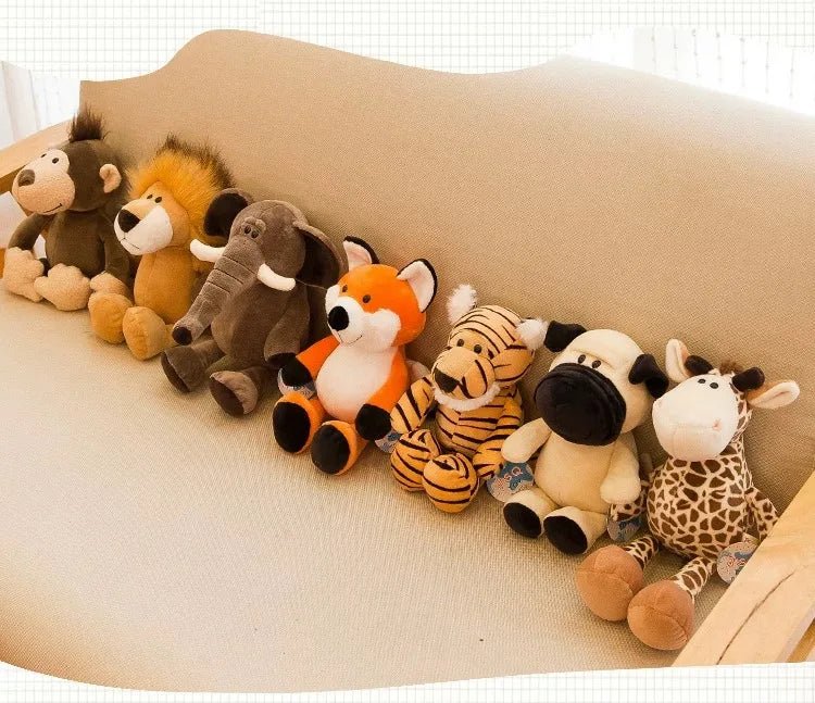 Jungle Animal Stuffed Toys Forest Animals Soft Plush Dog Zebra Elephant Lion Fox Giraffe Kid Playmate Doll Christmas Gifts - Kenner House Emporium