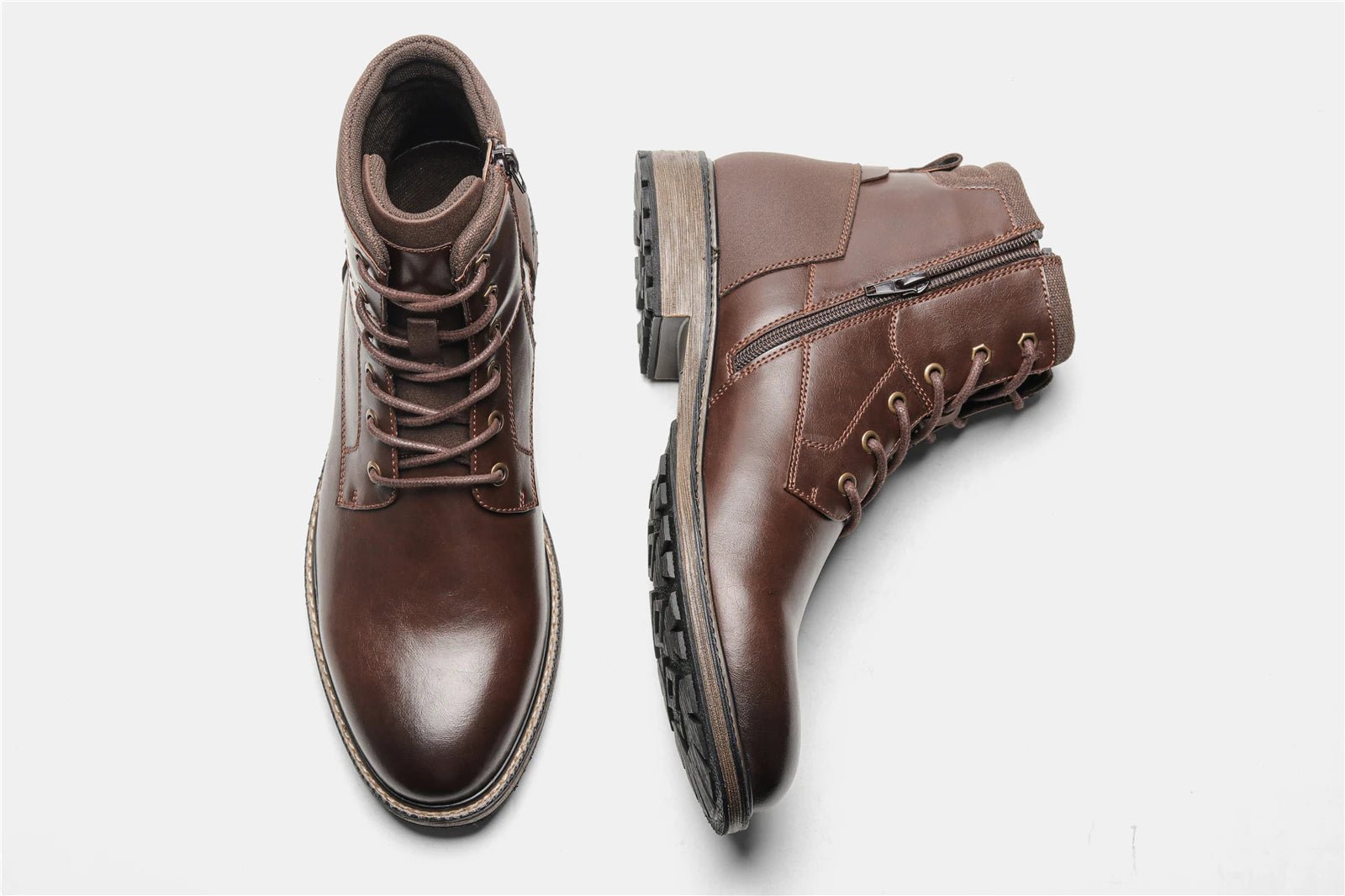 Dark Brown Men boots Spring British Style Leather Boots Retro Men Ankle Boots - Kenner House Emporium